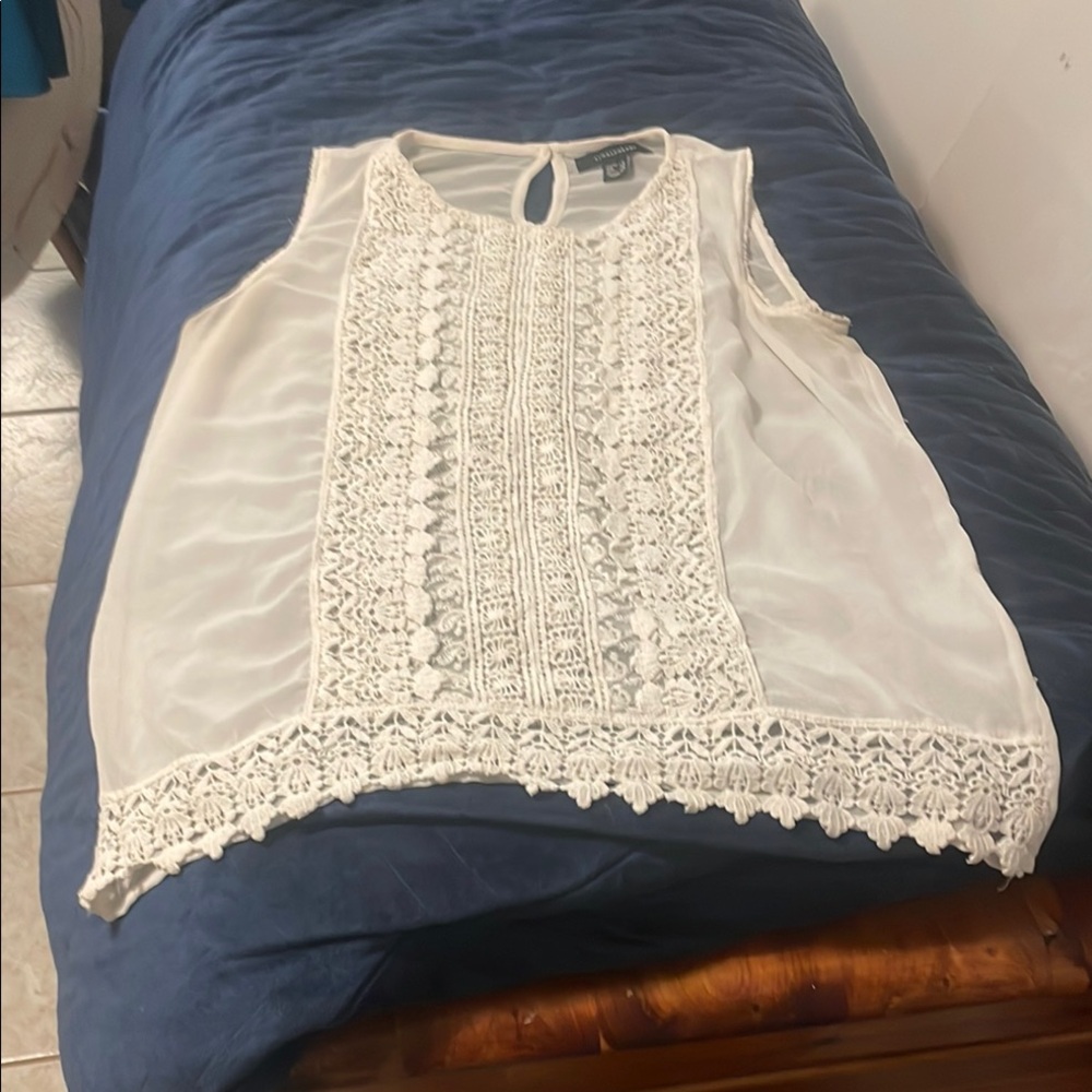 Elegant Cream Lace Women's Top